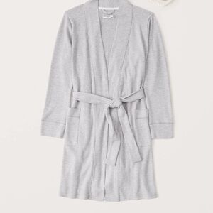 Abercrombie & Fitch Light Gray Knit robe and shorts